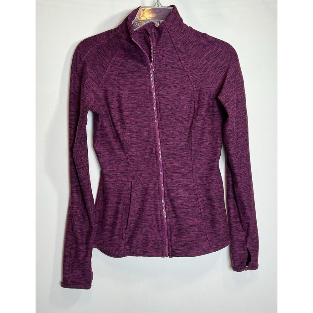 Yogalicious Lux Women’s Full‎ Zip Active Jacket Pockets Heather Fuchsia Small